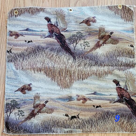 VTG 27x27 Tapestry Fabric Sample LaCrosse Furniture Co Country Wildlife Birds - Picture 1 of 6